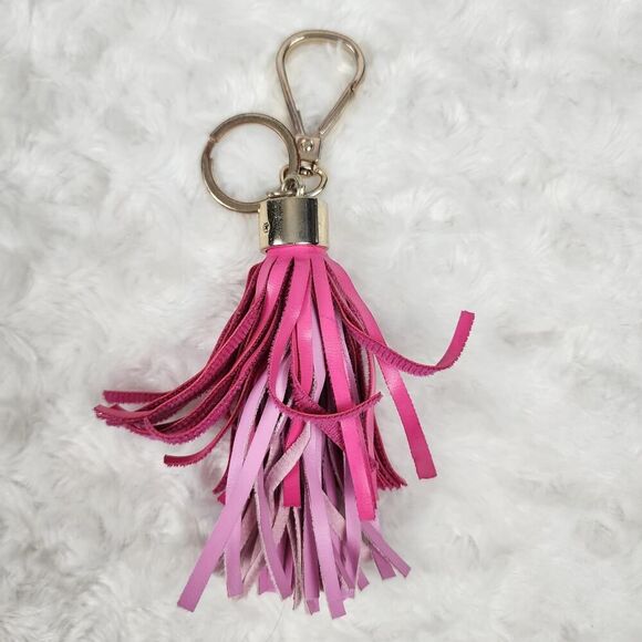 Tassel Decor Bag Keychain Charm Pink - Picture 2 of 4